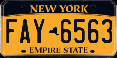 NY license plate FAY6563