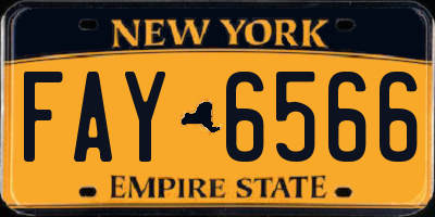 NY license plate FAY6566