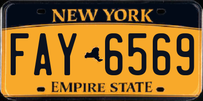 NY license plate FAY6569