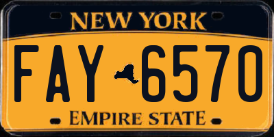 NY license plate FAY6570