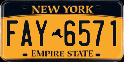 NY license plate FAY6571