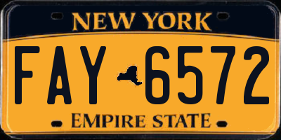 NY license plate FAY6572