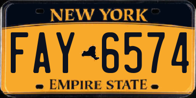 NY license plate FAY6574