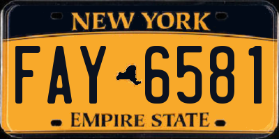 NY license plate FAY6581