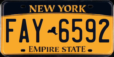 NY license plate FAY6592