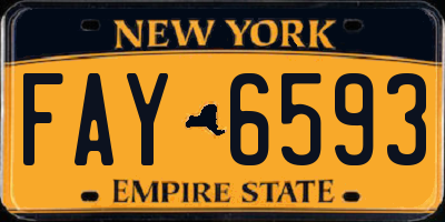 NY license plate FAY6593