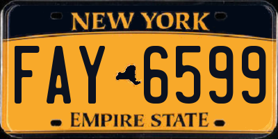 NY license plate FAY6599