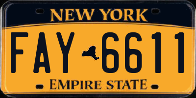 NY license plate FAY6611