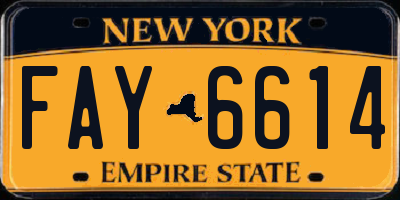 NY license plate FAY6614