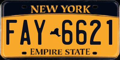 NY license plate FAY6621