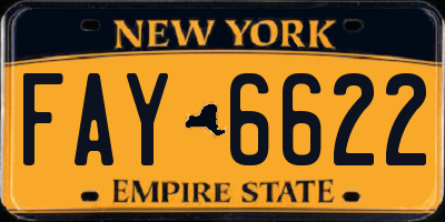 NY license plate FAY6622