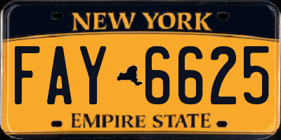 NY license plate FAY6625