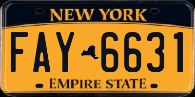 NY license plate FAY6631