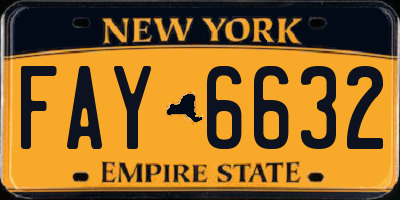 NY license plate FAY6632