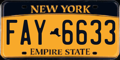 NY license plate FAY6633