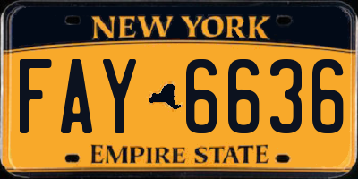 NY license plate FAY6636