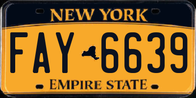 NY license plate FAY6639