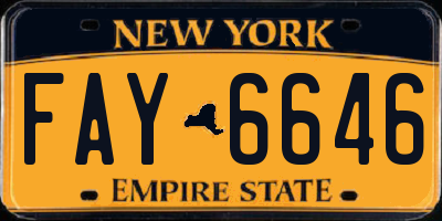 NY license plate FAY6646