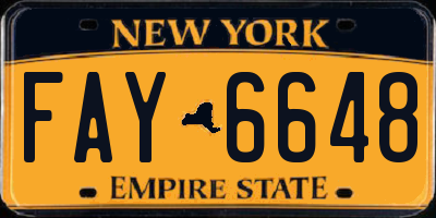 NY license plate FAY6648