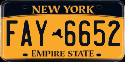 NY license plate FAY6652