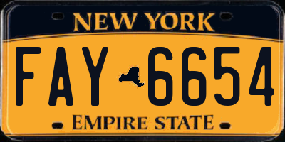 NY license plate FAY6654