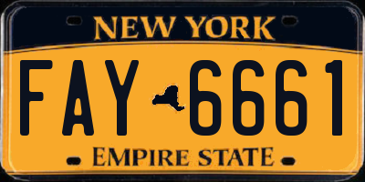 NY license plate FAY6661