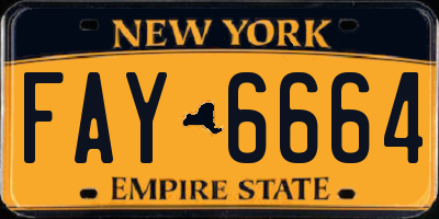 NY license plate FAY6664