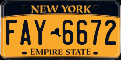 NY license plate FAY6672