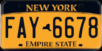 NY license plate FAY6678