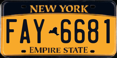 NY license plate FAY6681