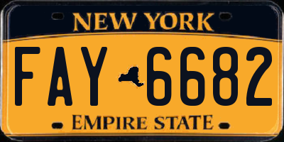 NY license plate FAY6682