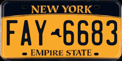 NY license plate FAY6683