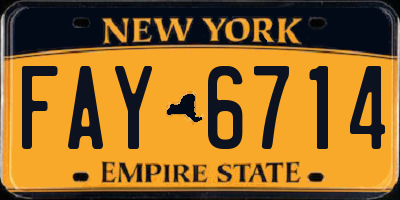 NY license plate FAY6714