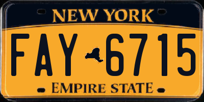 NY license plate FAY6715