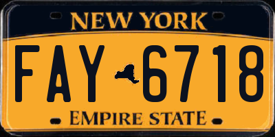 NY license plate FAY6718
