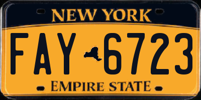 NY license plate FAY6723