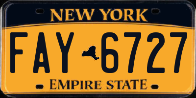 NY license plate FAY6727