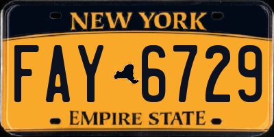 NY license plate FAY6729