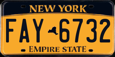 NY license plate FAY6732