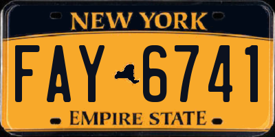 NY license plate FAY6741