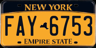 NY license plate FAY6753