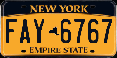 NY license plate FAY6767