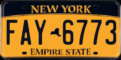 NY license plate FAY6773