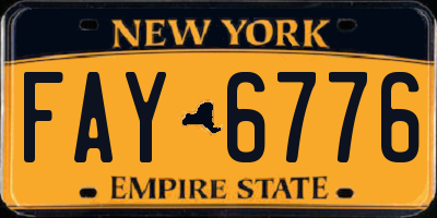 NY license plate FAY6776