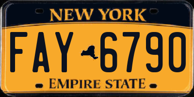 NY license plate FAY6790