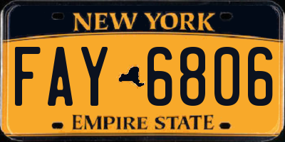 NY license plate FAY6806