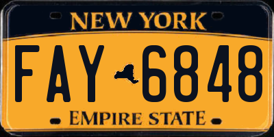NY license plate FAY6848