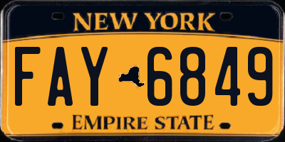 NY license plate FAY6849