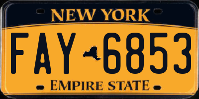 NY license plate FAY6853