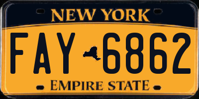 NY license plate FAY6862